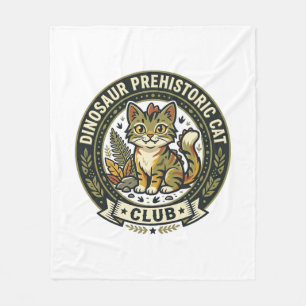 Manta Polar Camiseta Gráfica de Gato Prehistórico Dinosaurio -