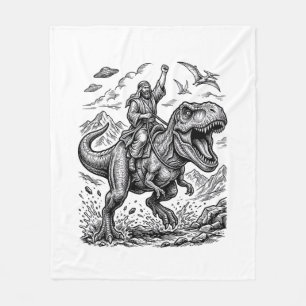 Manta Polar Camiseta gráfica de jinete de dinosaurio con graba