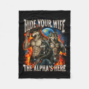 Manta Polar Camiseta Gráfica Divertida Esconde a Tu Esposa El