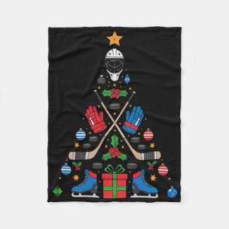 Manta Polar Camiseta Hockey Árbol de Navidad, Ropa Alegre Pist