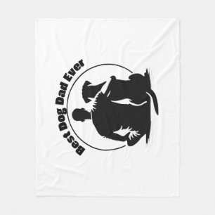 Manta Polar Camiseta Mejor Papá Perro del Mundo Silueta de Hom