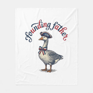 Manta Polar Camiseta Patriótica Vintage Padre Fundador Ganso D