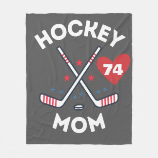 Manta Polar Camiseta personalizada de mamá de hockey con númer