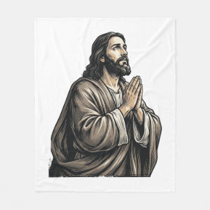 Manta Polar Camiseta religiosa de hombre orando con grabado vi