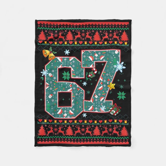 Manta Polar Camiseta Retro 67 de Navidad Meme  (Anverso)