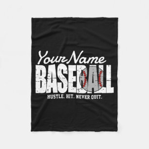 Manta Polar Camiseta Retro de béisbol con nombre y franjas de