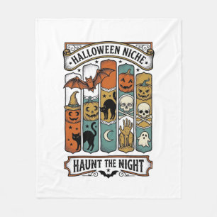 Manta Polar Camiseta Retro de Halloween con Raya Espeluznante