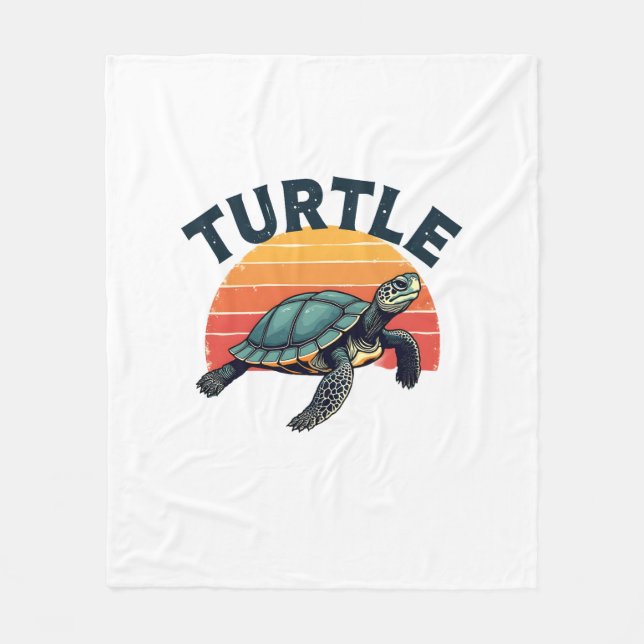 Manta Polar Camiseta Retro Turtle (Anverso)