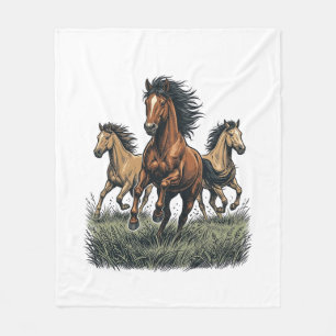 Manta Polar Camiseta Vectorial Western de Caballos Salvajes Co