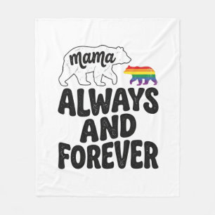 Manta Polar Camiseta Vintage Arcoíris Mama Bear Siempre Y Por