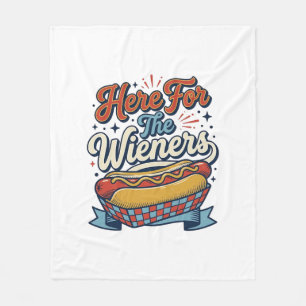 Manta Polar Camiseta Vintage de Hot Dog Aquí por los Wieners_1
