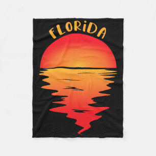 Manta Polar Camiseta Vintage Florida Beach Sunset - Retro Vaca