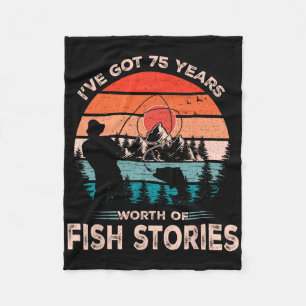 Manta Polar Camisetas de Pesca para Hombres de 75 Años Cumplea