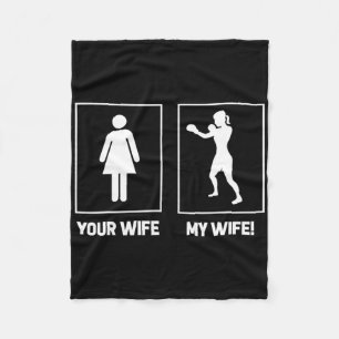Manta Polar Camisetas Divertidas de Boxeo - Tu Esposa Mi Espos