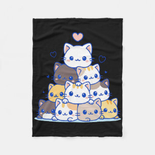 Manta Polar Camisetas gatos mujeres cortan gatos Anime Kawaii 