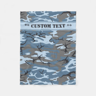 Manta Polar Camo azul con el texto de encargo
