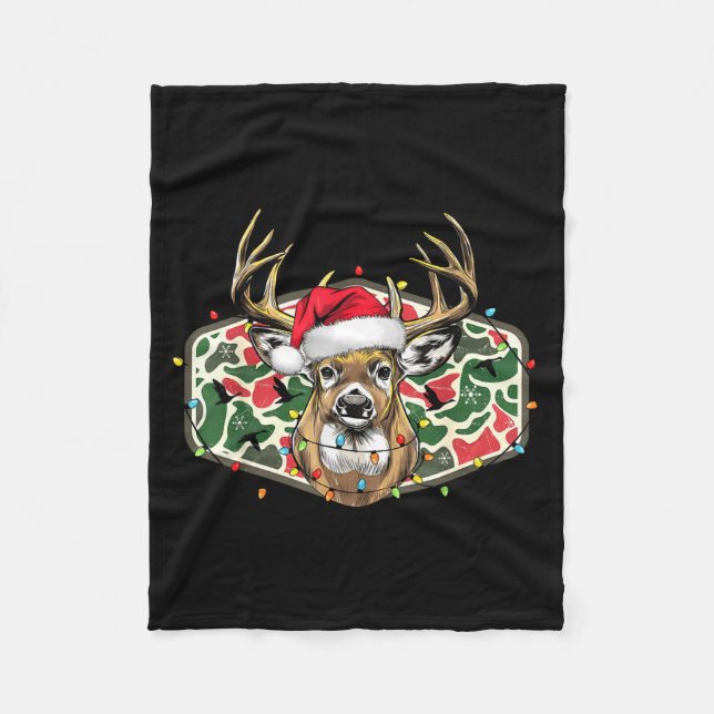 Manta Polar Camo Christmas Santa Deer Hunting Season Holiday O (Anverso)