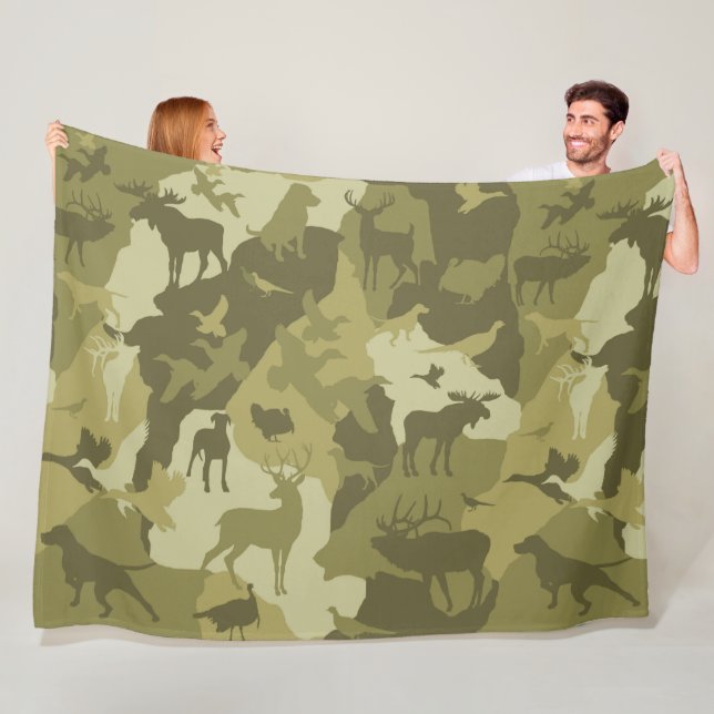 Manta Polar Camo/ciervo/alce/alce/alce/perro de caza (In situ)