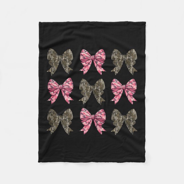 Manta Polar Camo Coquette Bow Pato Cazando niños Chicas se dob (Anverso)