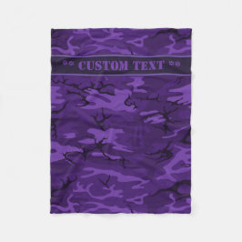 Manta Polar Camo morado oscuro con texto Personalizado