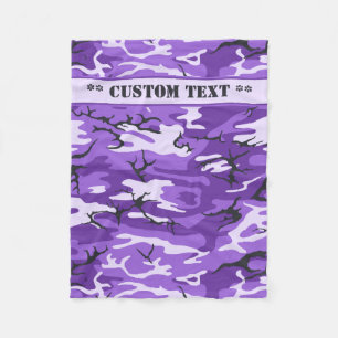 Manta Polar Camo púrpura con el texto de encargo