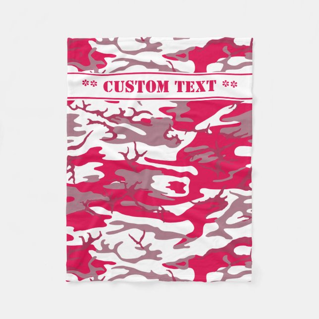 Manta Polar Camo rojo con texto Personalizado (Anverso)