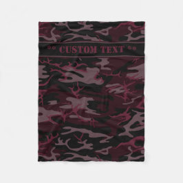 Manta Polar Camo rojo oscuro con el texto de encargo