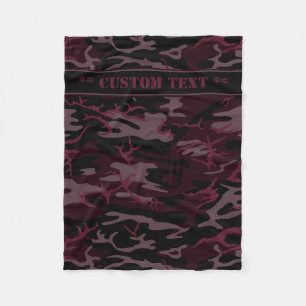 Manta Polar Camo rojo oscuro con el texto de encargo