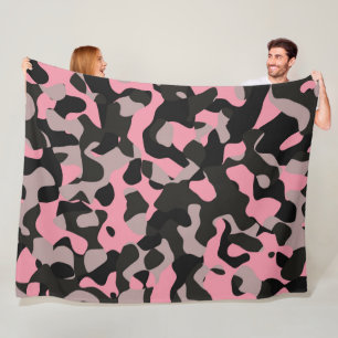 Manta Polar Camo rosa y negro