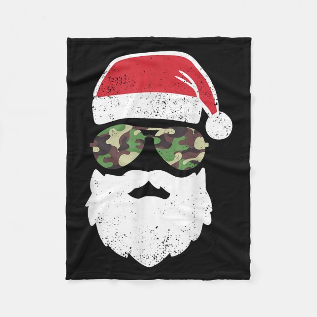 Manta Polar Camo Santa Claus Sungles Navidades Camo (Anverso)