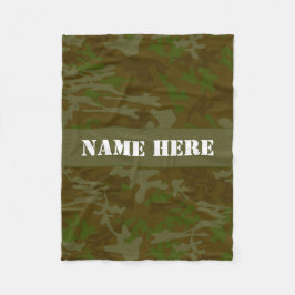 Manta Polar Camo Throw Blanket, Personalizado verde caqui