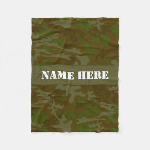 Manta Polar Camo Throw Blanket, Personalizado verde caqui