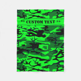 Manta Polar Camo verde extranjero con texto Personalizado