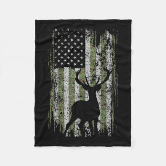 Manta Polar Camoflage De La Bandera De Los Ee.Uu. Deer Elk Buc