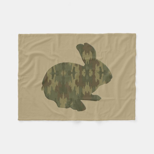 Manta Polar Camouflage Silhouette Bunny Fleece Blanket (Frente (Horizontal))