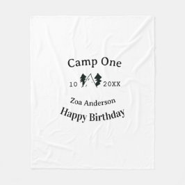 Manta Polar Campamento un feliz cumpleaños nombre fecha campin