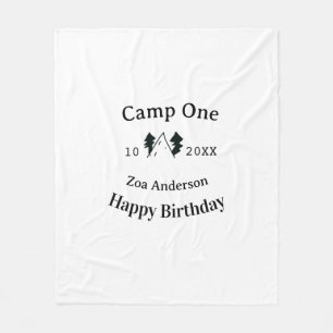 Manta Polar Campamento un feliz cumpleaños nombre fecha campin