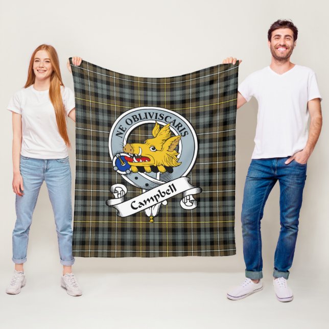 Manta Polar Campbell Argyll Weathered Clan Badge Tartan Plaid (In situ)