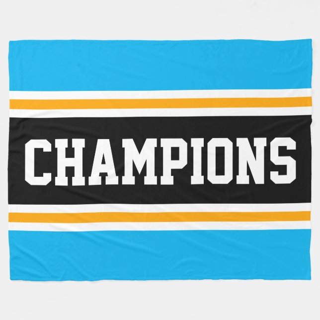 Manta Polar CAMPEONES Rayas de Carreras azul cielo brillante n (Frente (Horizontal))