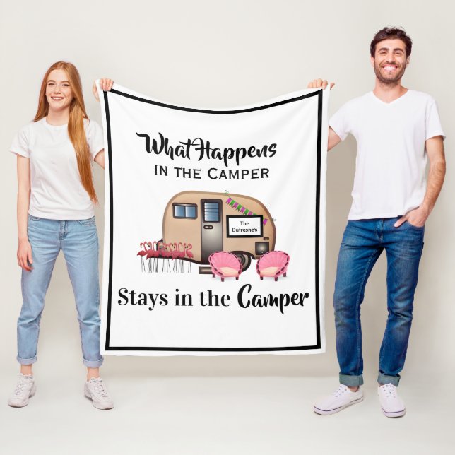 Manta Polar Camper/Flamingo personalizado (In situ)