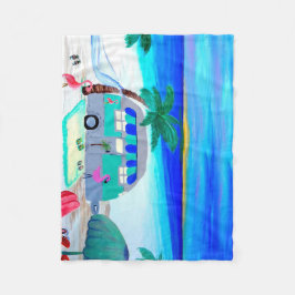 Manta Polar Camper retro de la corriente aérea en la playa arr