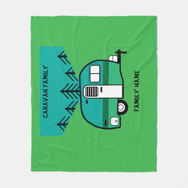 Manta Polar Campers felices con divertidas caravanas de dos to (Anverso)