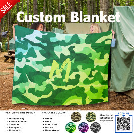 Manta Polar Camping Blanket Camouflage Añadir a los niños adol