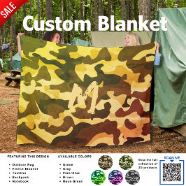 Manta Polar Camping Blanket Camouflage Añadir a los niños adol