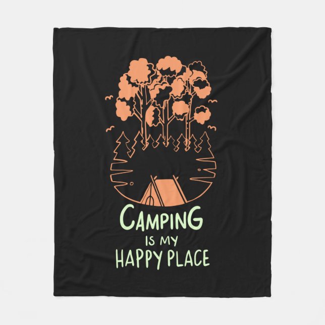 Manta Polar Camping - Camping Es Mi Lugar Feliz (Anverso)