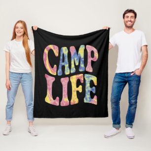 Manta Polar Camping Chicas de verano Camp Life Tie-Die Retro