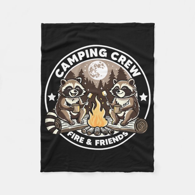 Manta Polar Camping Crew Hike Camping Campfire Raccoons Family (Anverso)