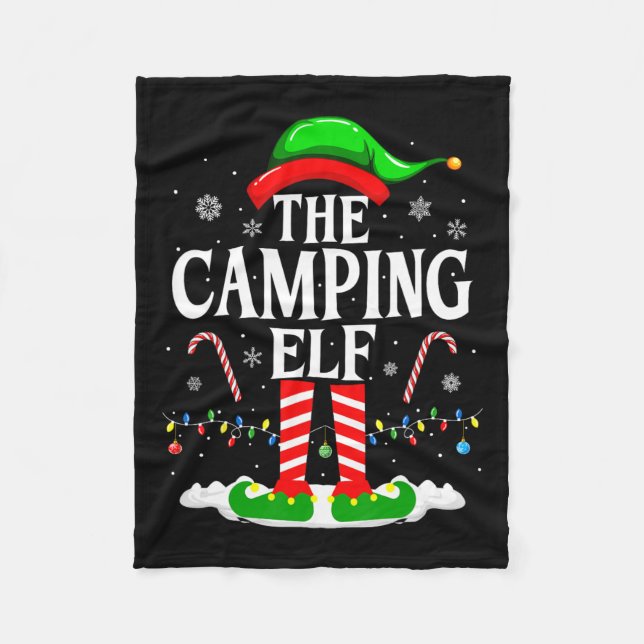 Manta Polar Camping Elf Xmas Divertido Grupo C (Anverso)