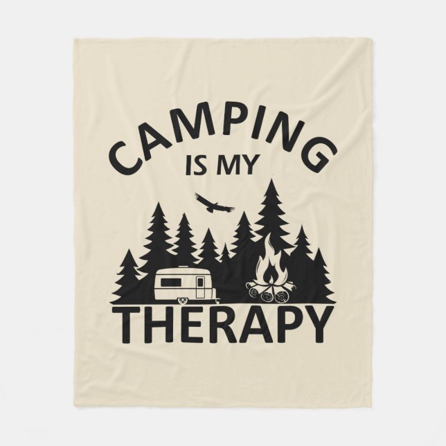 Manta Polar Camping es mi divertido lema de terapia de camper (Anverso)