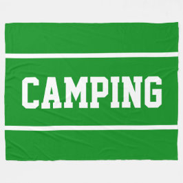 Manta Polar CAMPING Sporty White Text Stripes On Bright Green